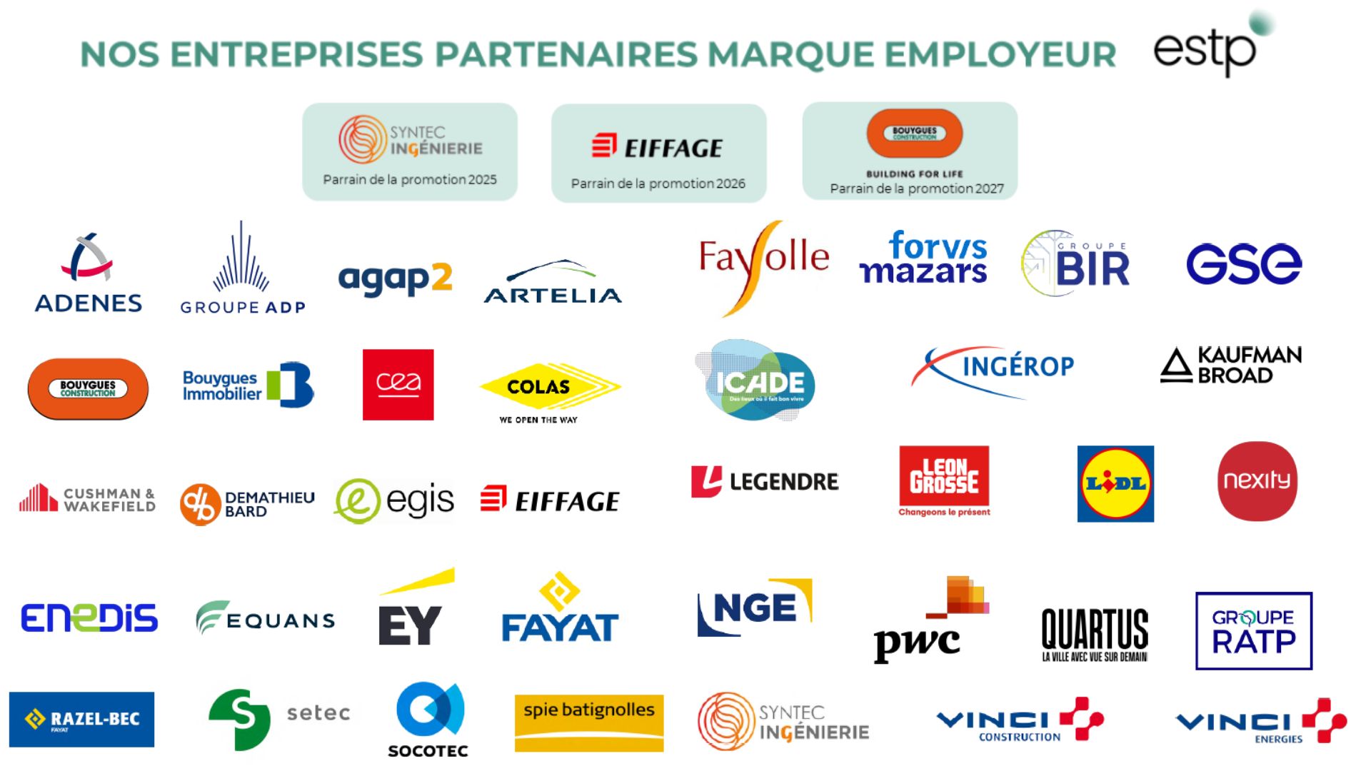 Entreprises partenaires estp